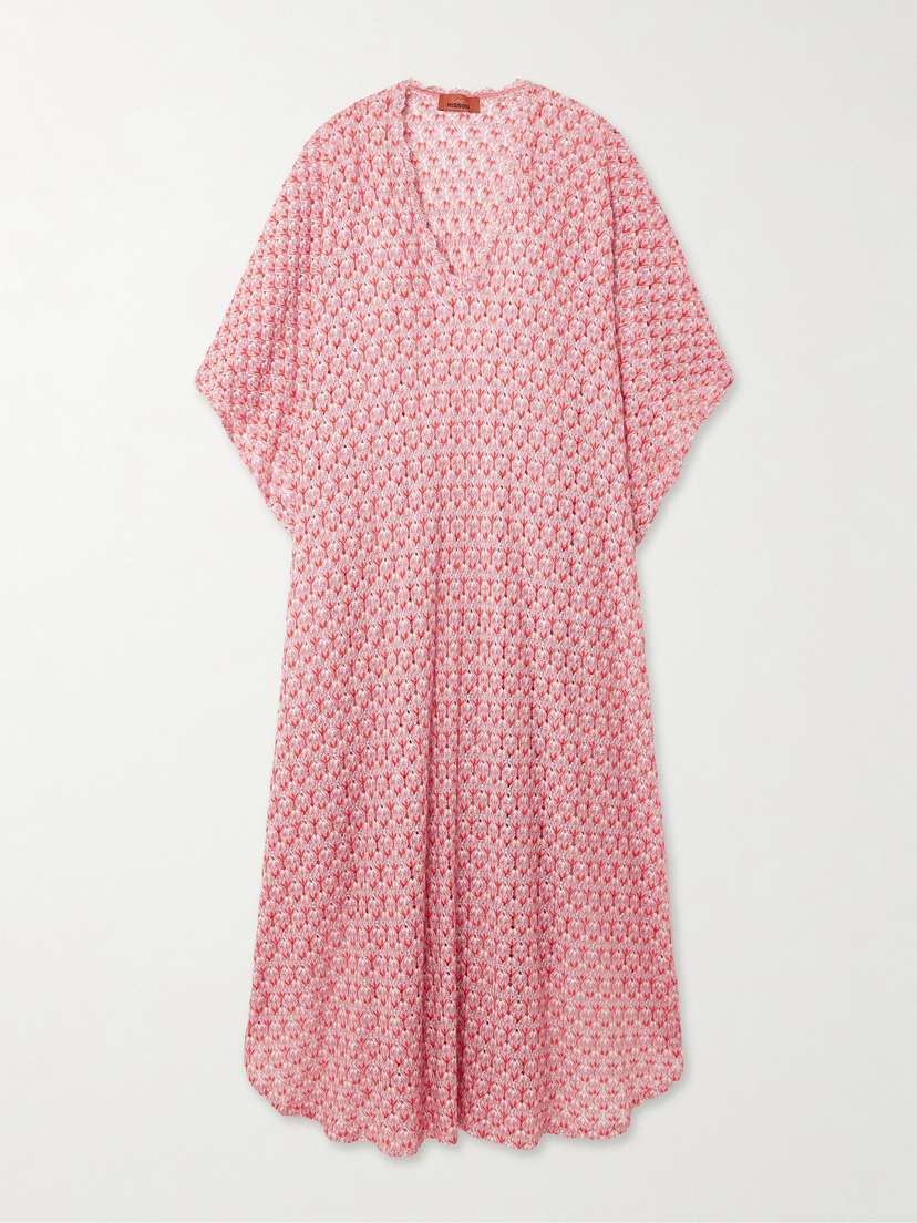 Missoni Striped Metallic Crochet-knit Coverup