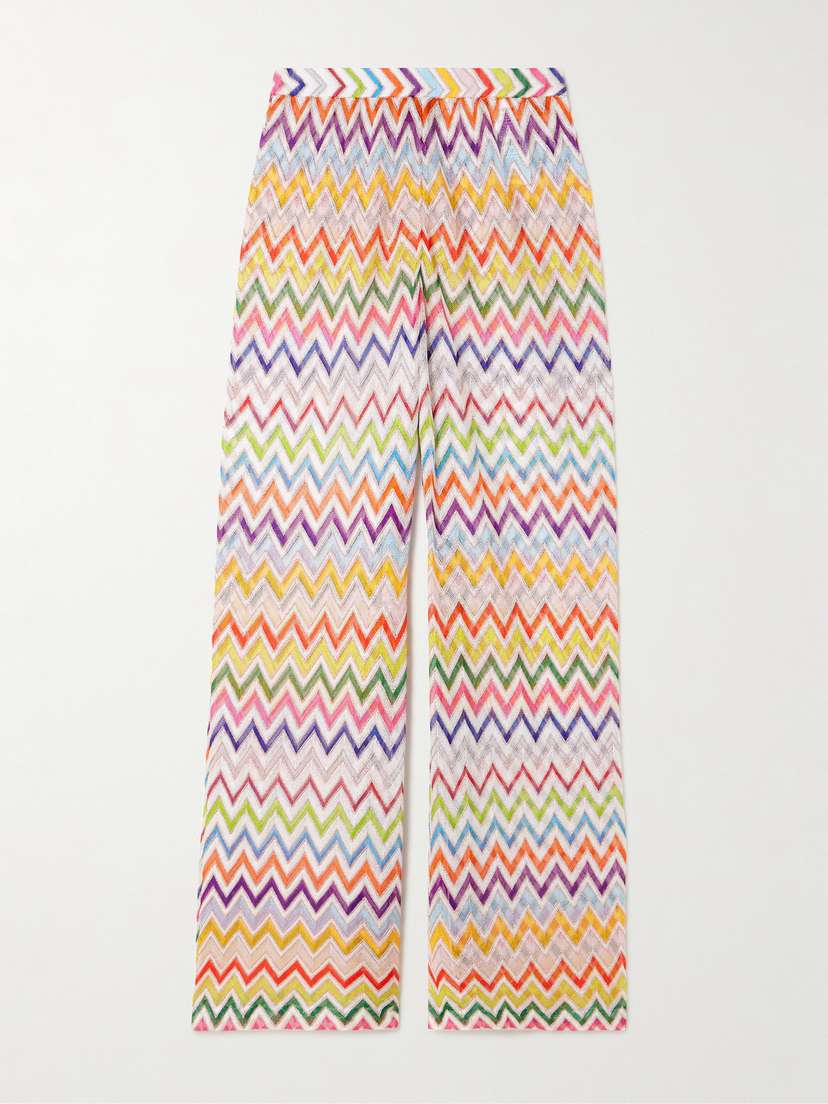 Missoni Striped Metallic Crochet-knit Pants