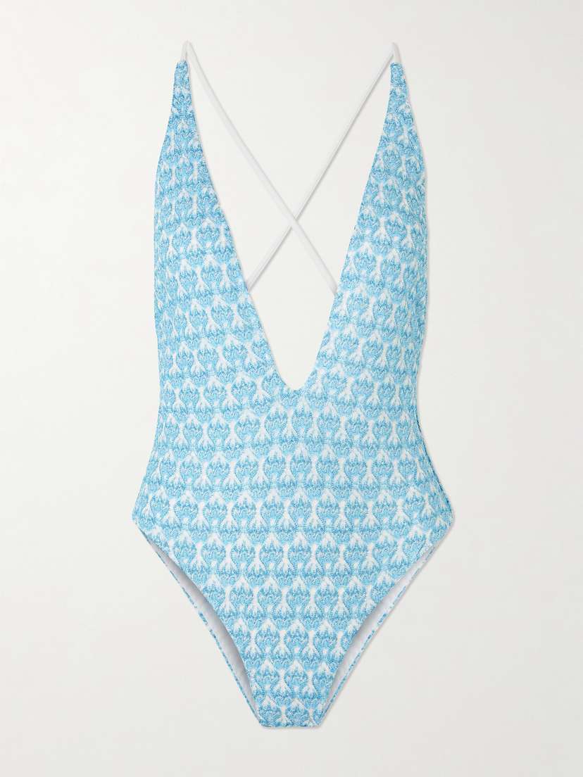 Missoni Mare Metallic Crochet-knit Swimsuit