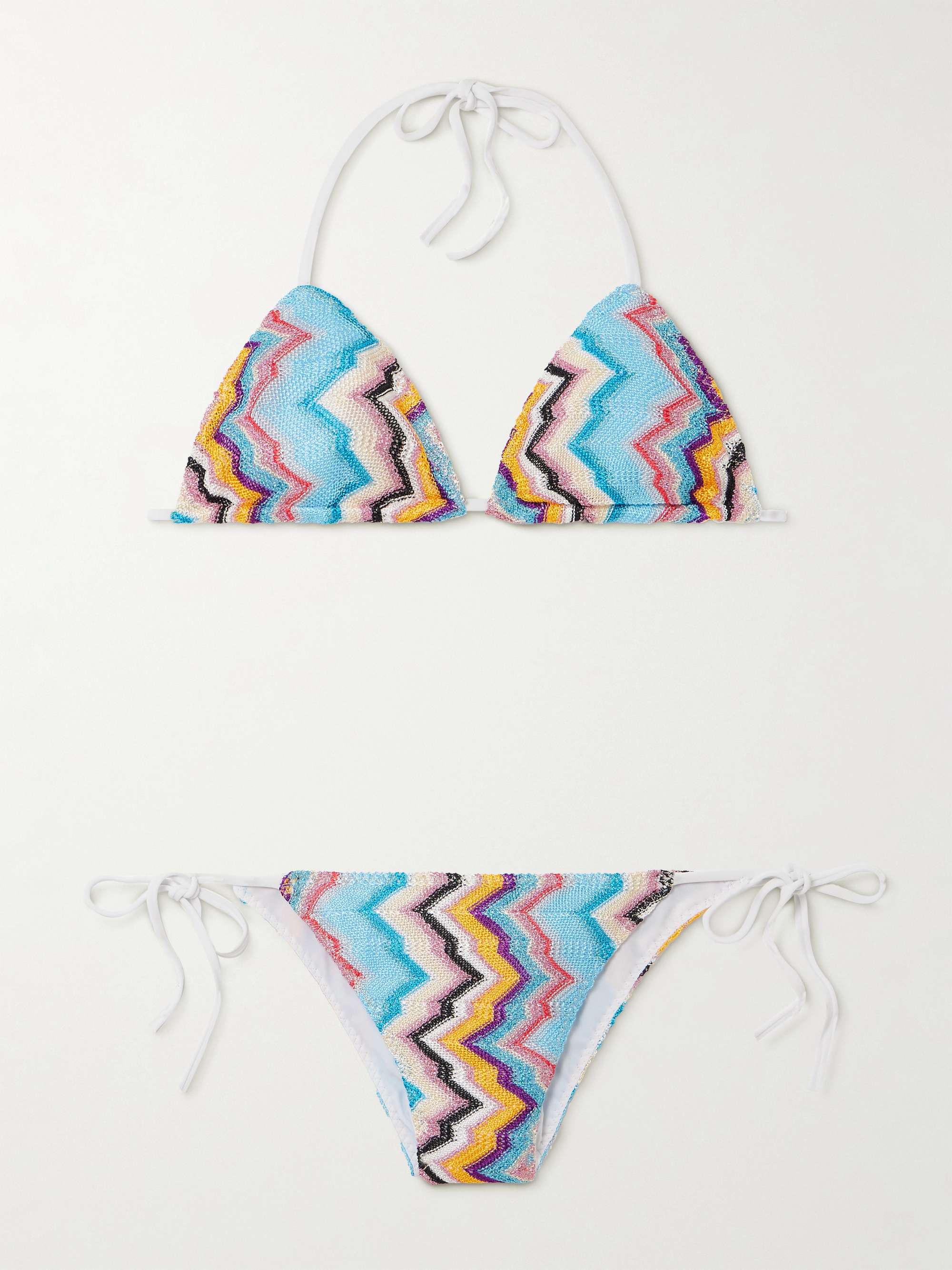 MISSONI Mare striped metallic crochet-knit bikini | NET-A-PORTER MISSONI Mare striped metallic crochet-knit bikini | NET-A-PORTER