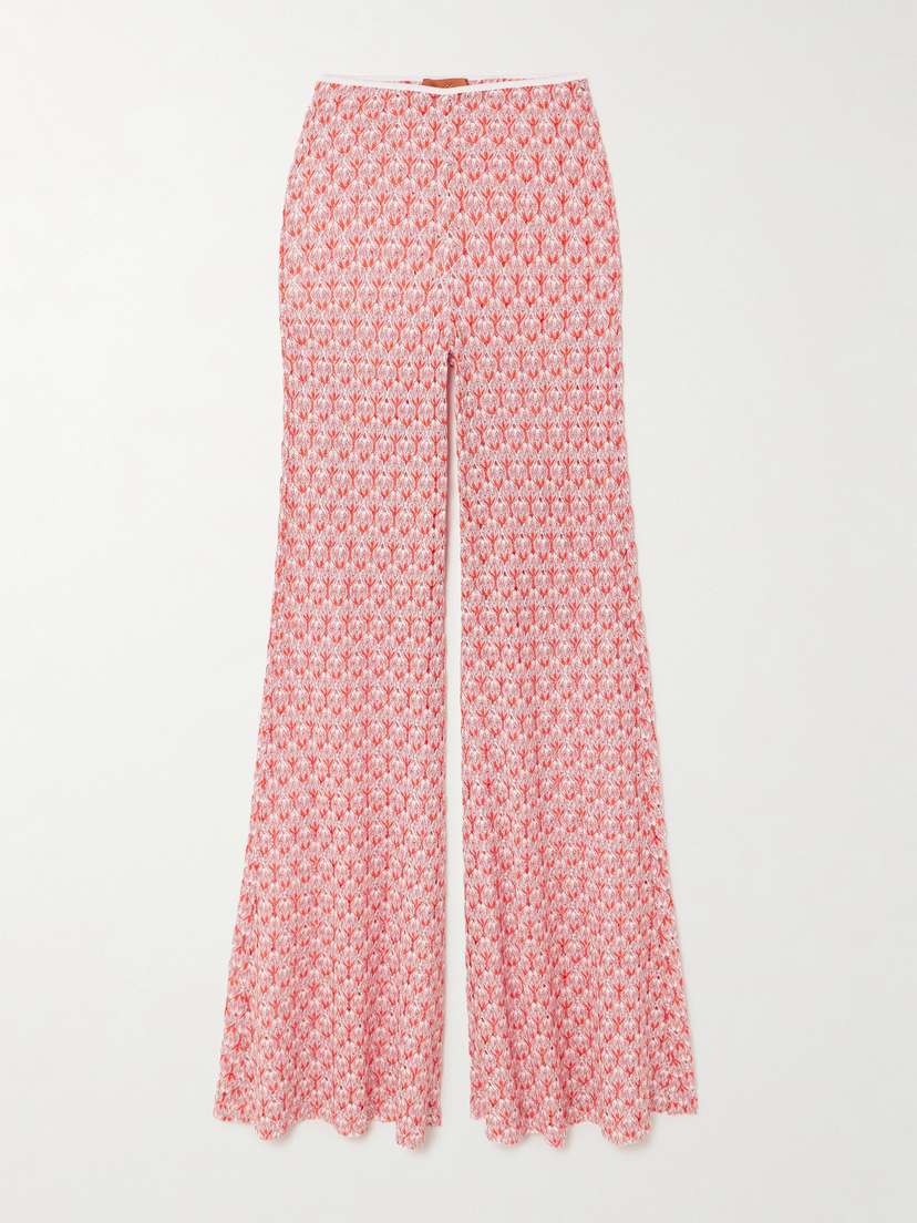 Missoni Metallic Crochet-knit Flared Pants