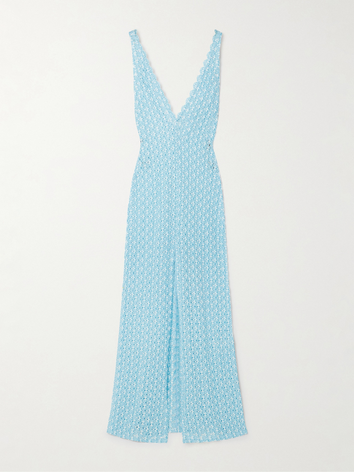 Missoni Metallic Crochet-knit Coverup In Blue