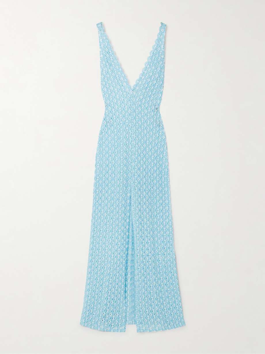 metallic crochet-knit coverup