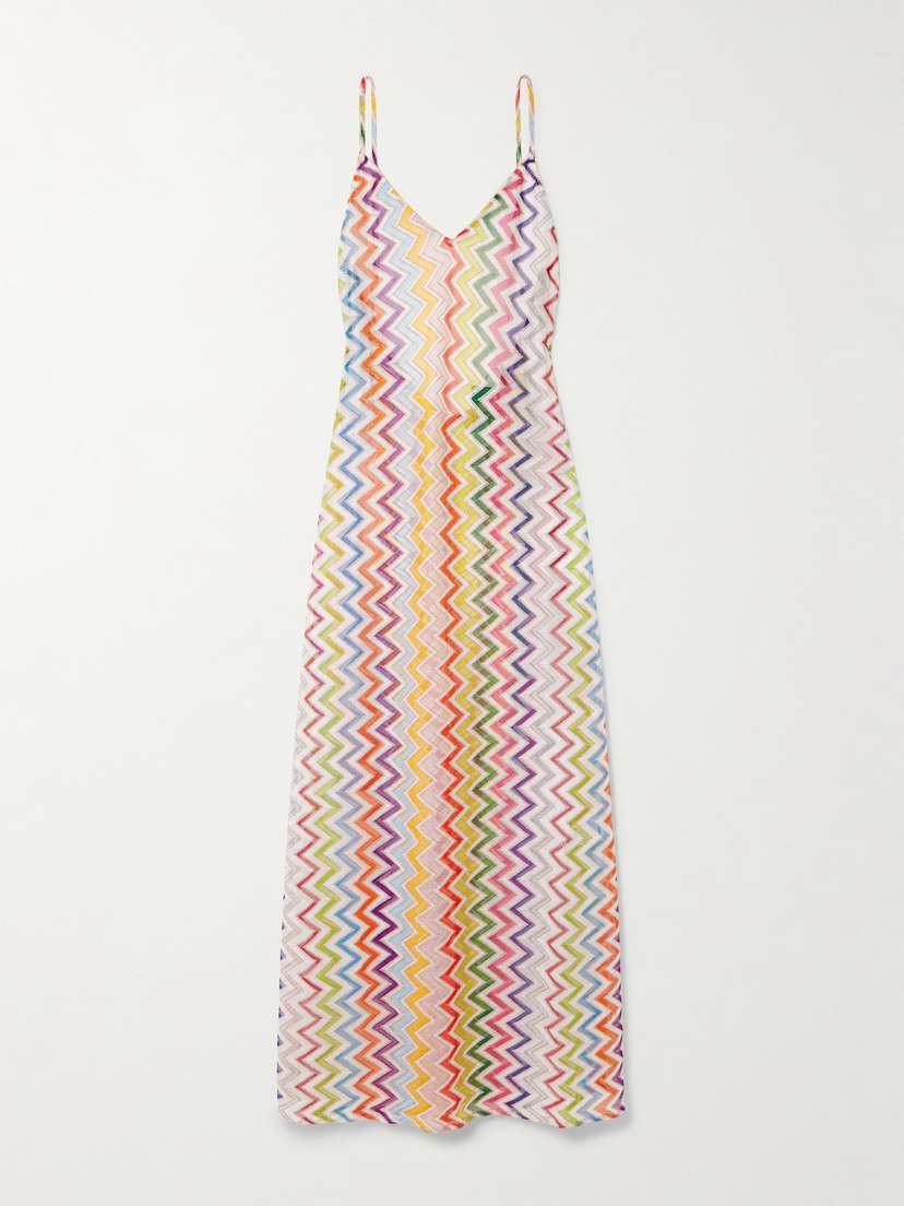 Missoni Striped Metallic Crochet-knit Maxi Dress
