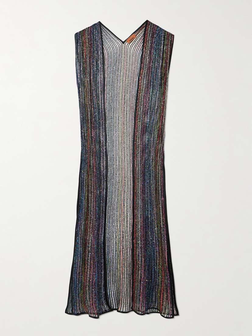 Missoni Sequined Metallic Crochet-knit Coverup