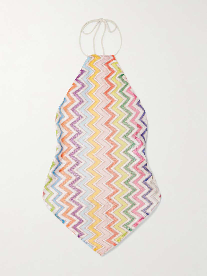 Missoni Striped Crochet-knit Halterneck Top