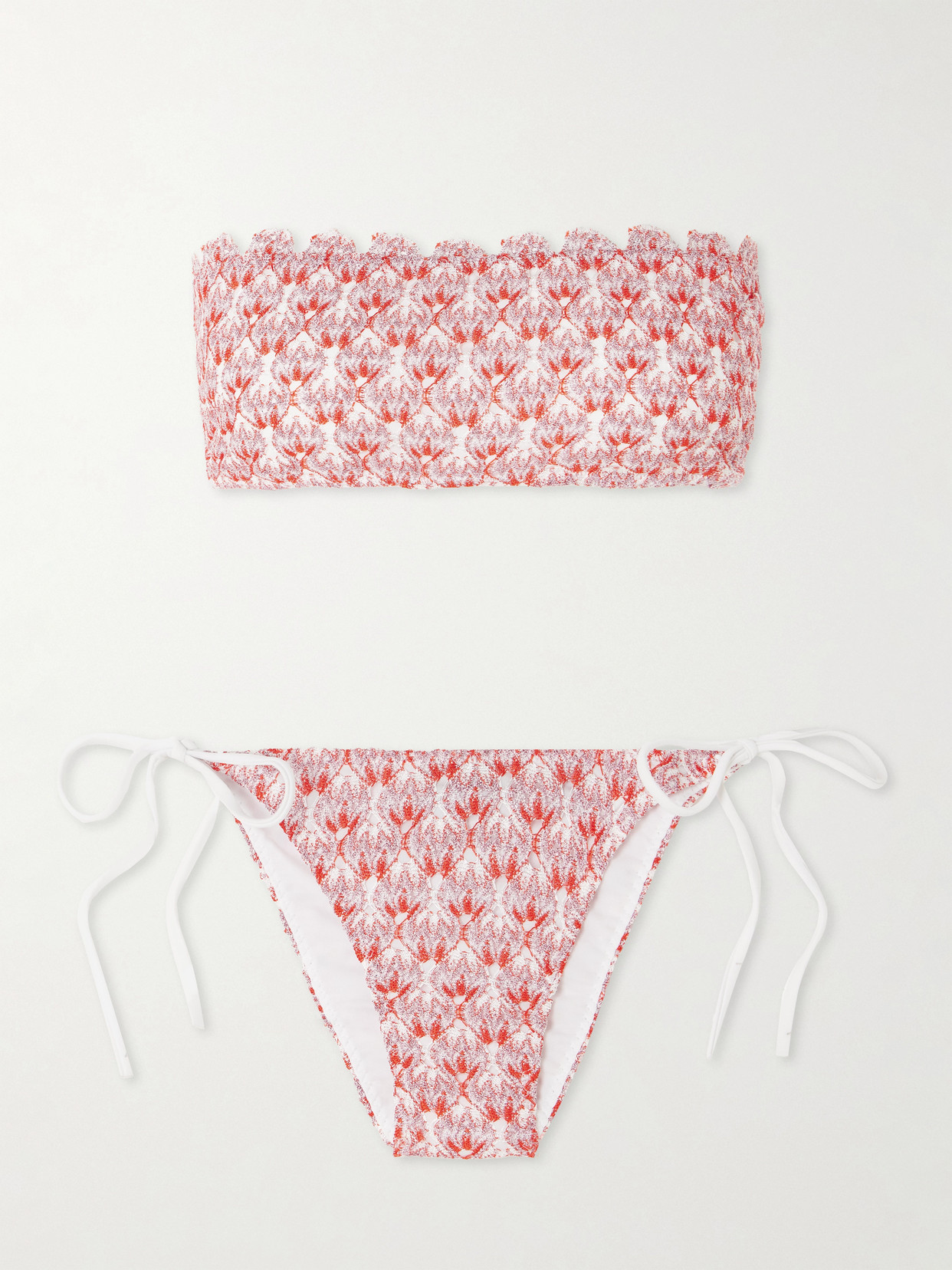 Missoni Mare Strapless Metallic Crochet-knit Bikini