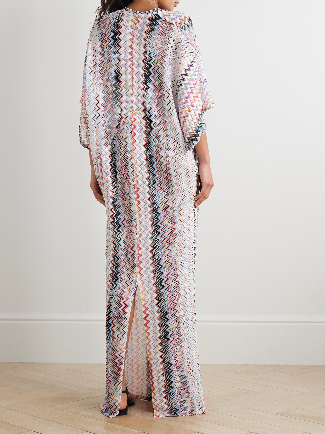 MISSONI STRIPED CROCHET-KNIT COVERUP