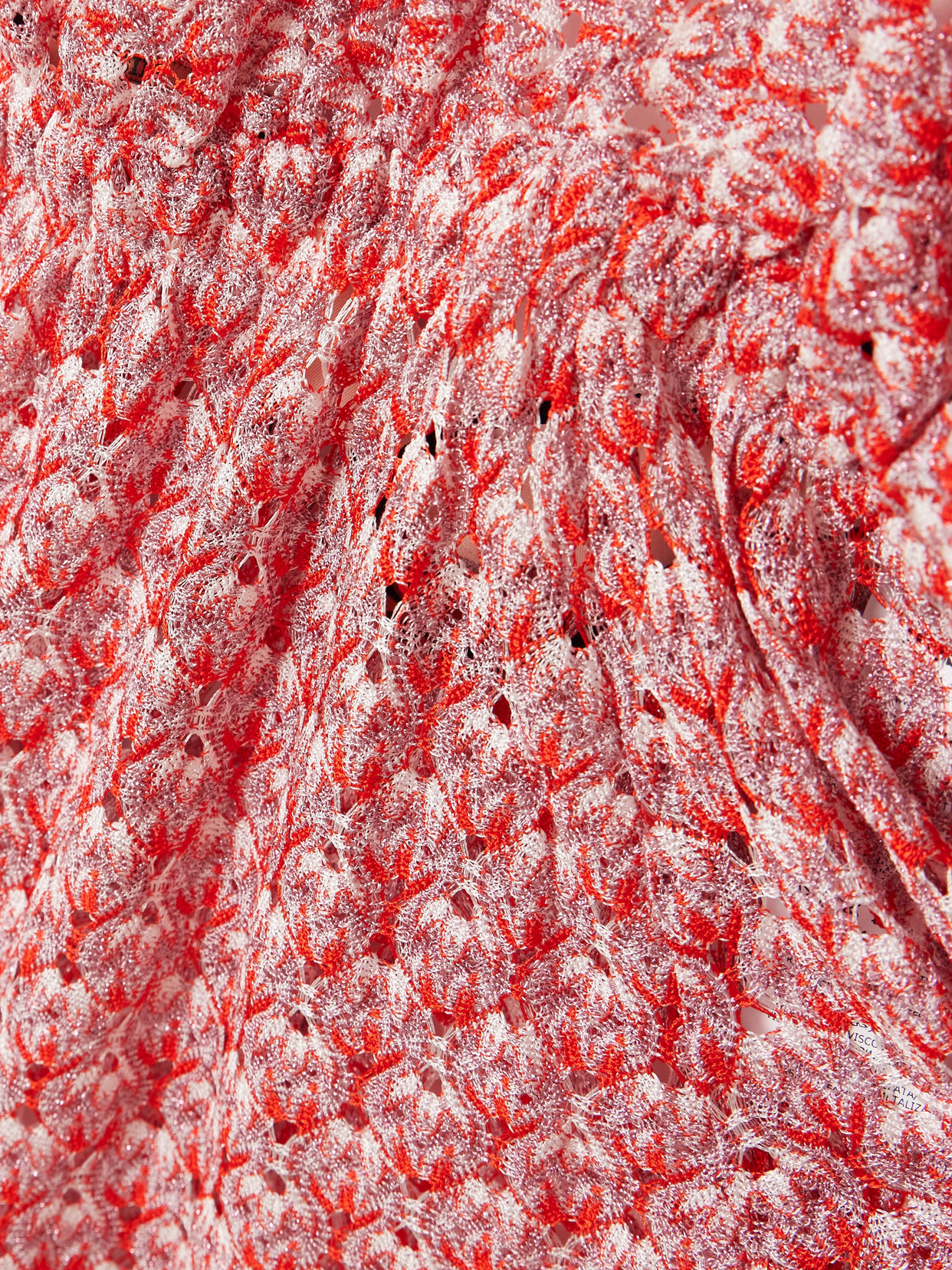 Missoni Metallic Crochet-knit Halterneck Playsuit In Red