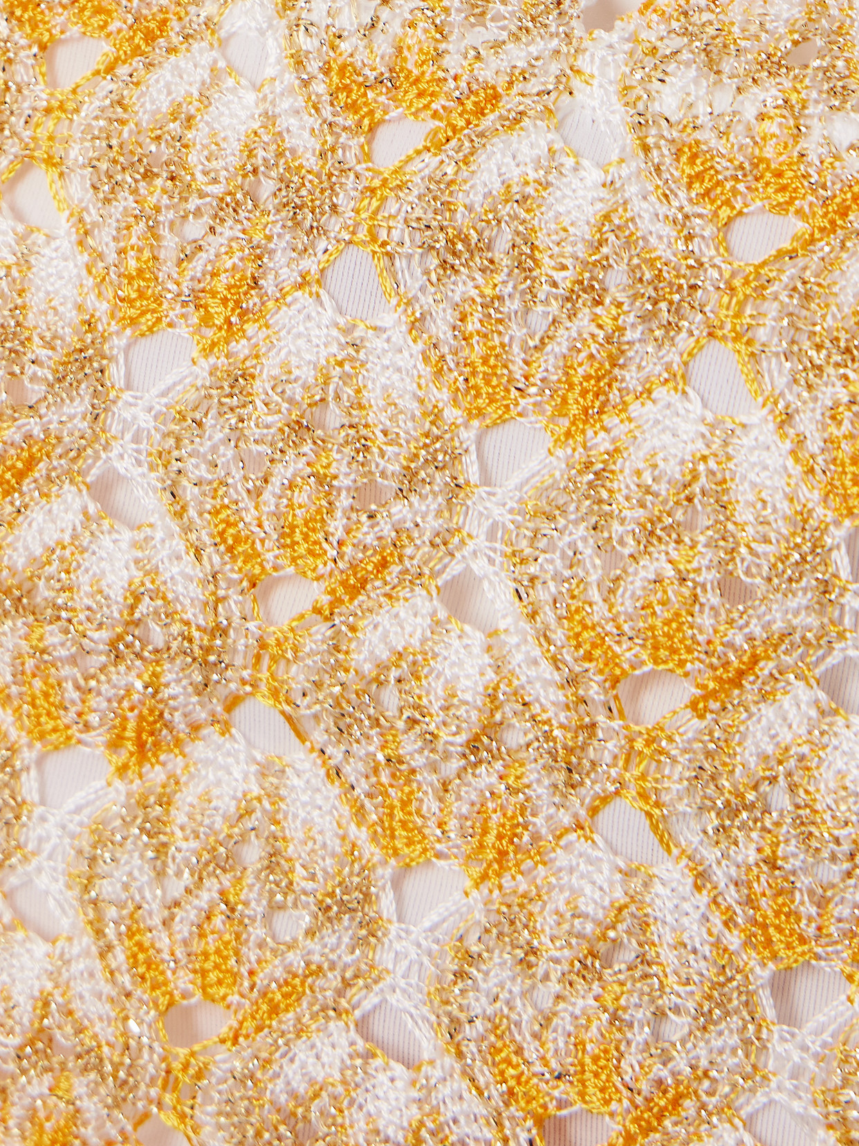 Shop Missoni Mare Metallic Crochet-knit Bikini In Yellow