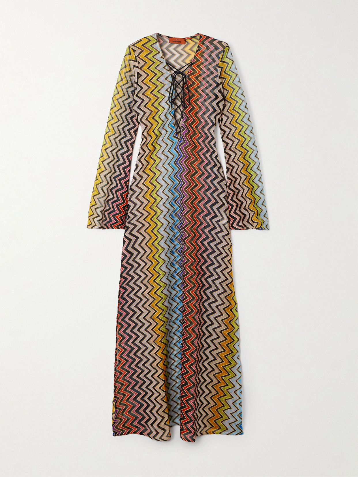 Missoni Striped Metallic Crochet-knit Kaftan