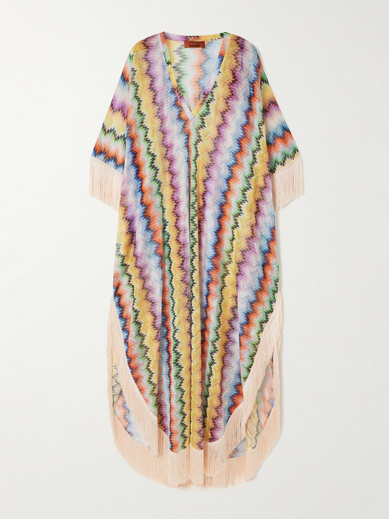 Missoni Mare Fringed Dégradé Stripes Crochet-knit Kaftan