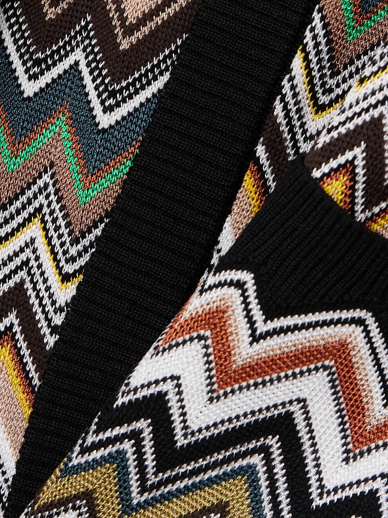Missoni Relaxed Fit Cardigan With Belt And Chevron Pattern In Black