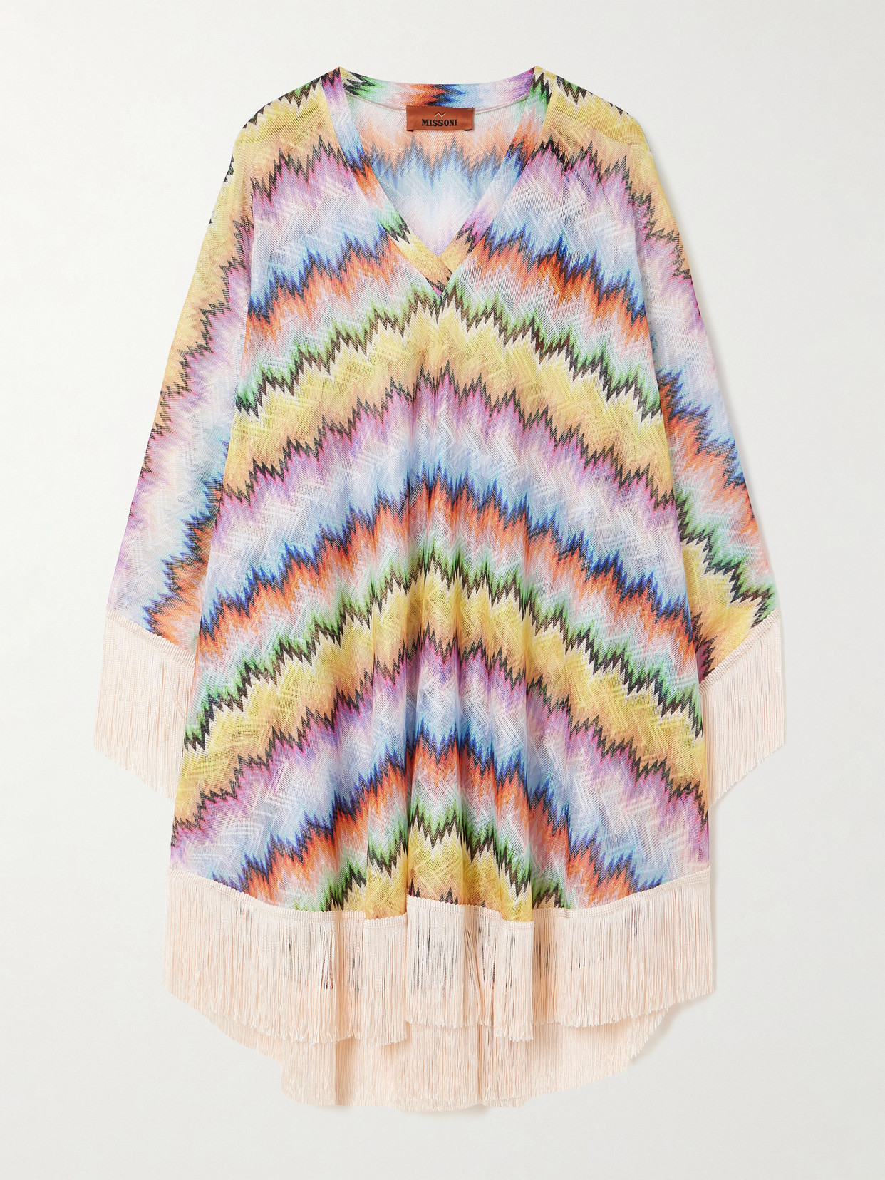 Missoni Mare Fringed Striped Crochet-knit Kaftan