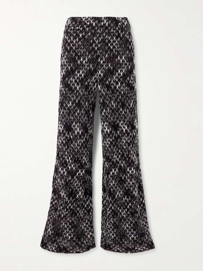 Missoni Crochet-knit Space-dyed Wool-blend Wide-leg Pants