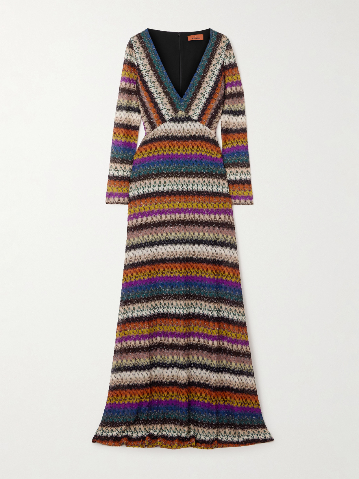 Missoni Striped Metallic Crochet-knit Maxi Dress In Multi