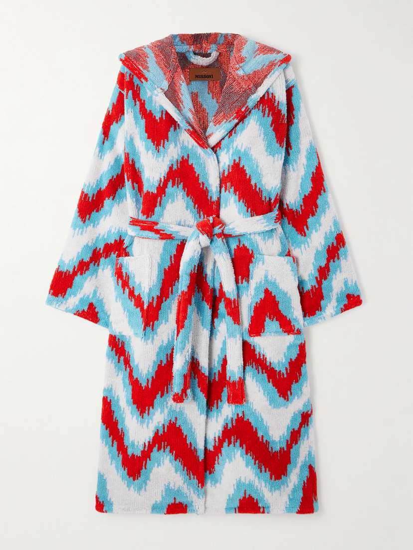 Missoni Belted Striped Cotton-terry Robe