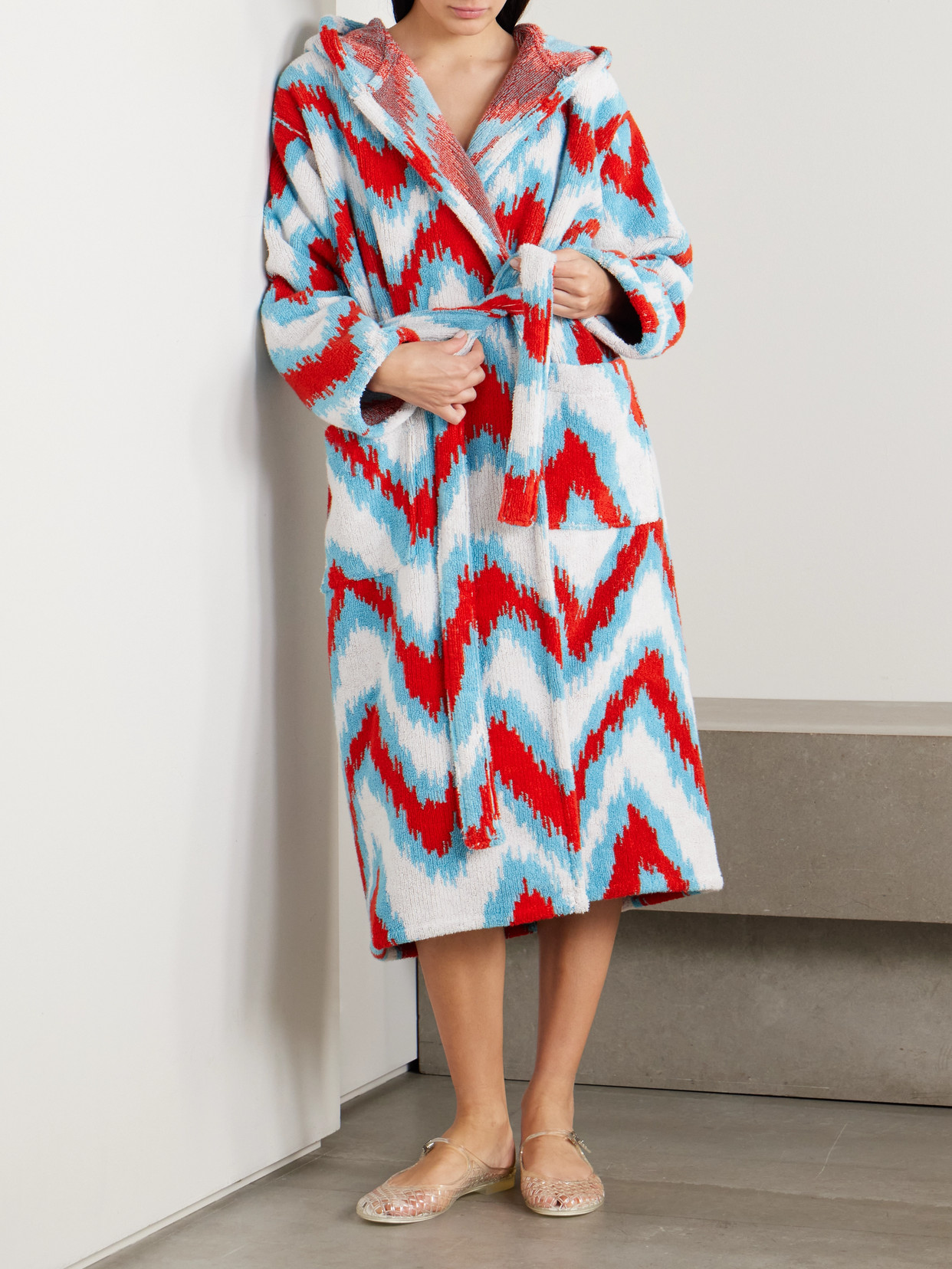 Missoni Belted Striped Cotton-terry Robe