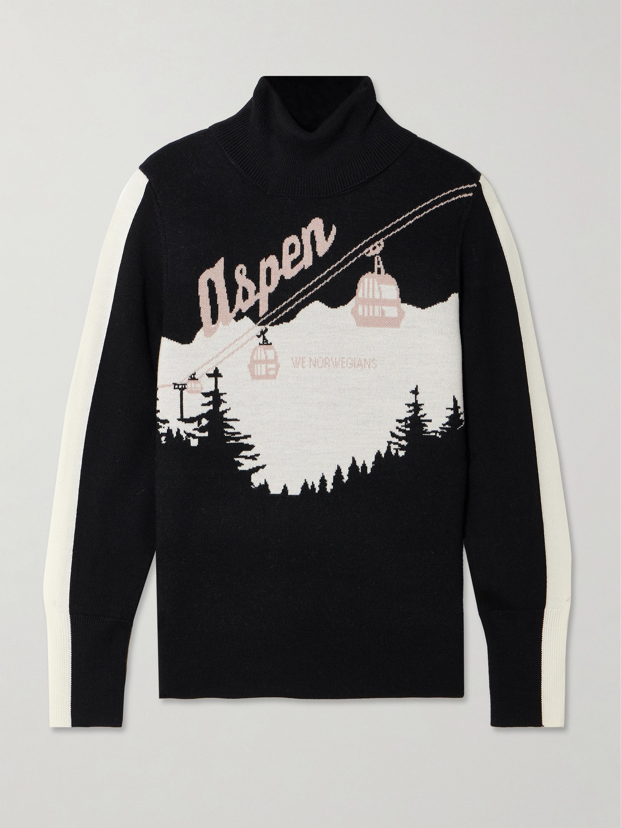 We Norwegians - Afterski Jacquard-knit Merino Wool Turtleneck Sweater - Black