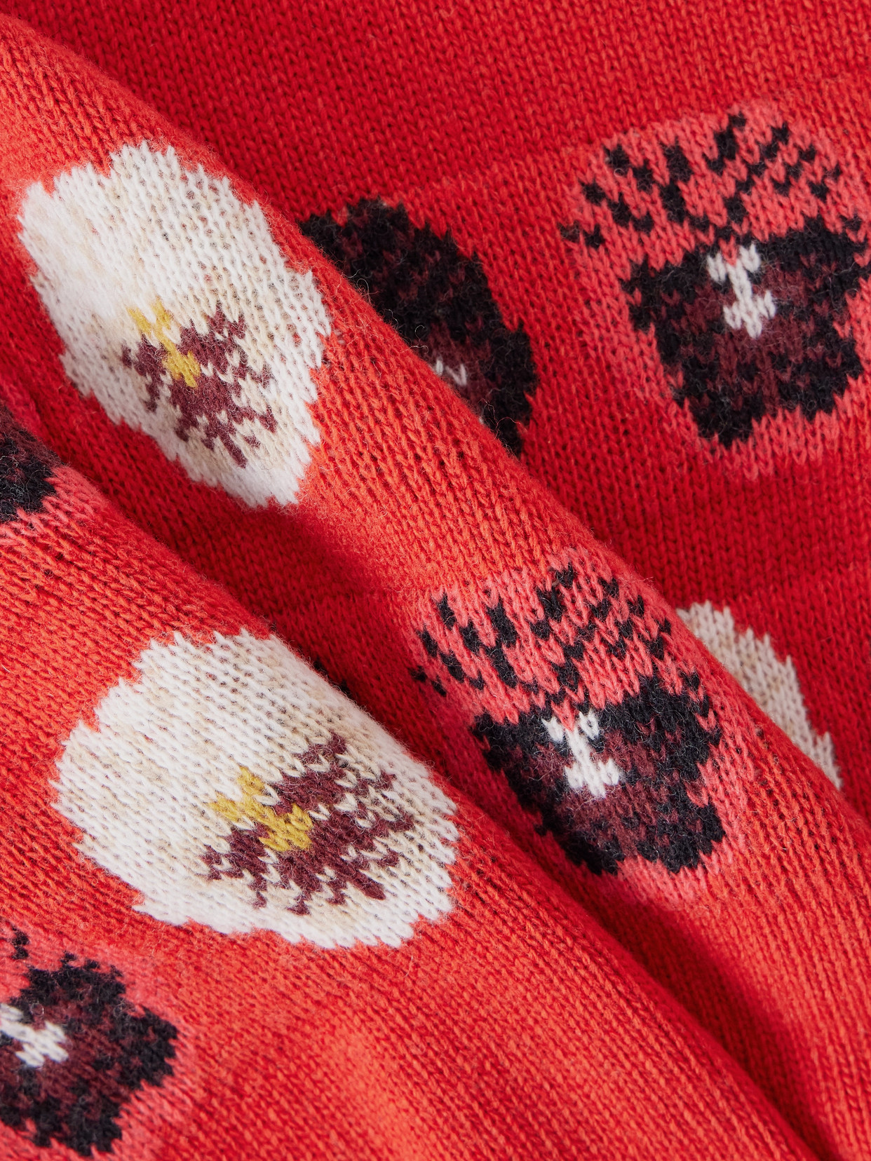 We Norwegians + Markarian Jacquard-knit Wool-blend Turtleneck Sweater In Red