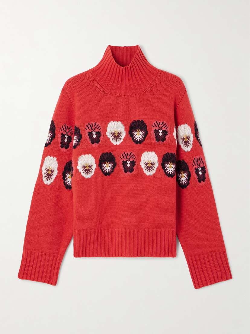 We Norwegians + Markarian Jacquard-knit Wool-blend Turtleneck Sweater
