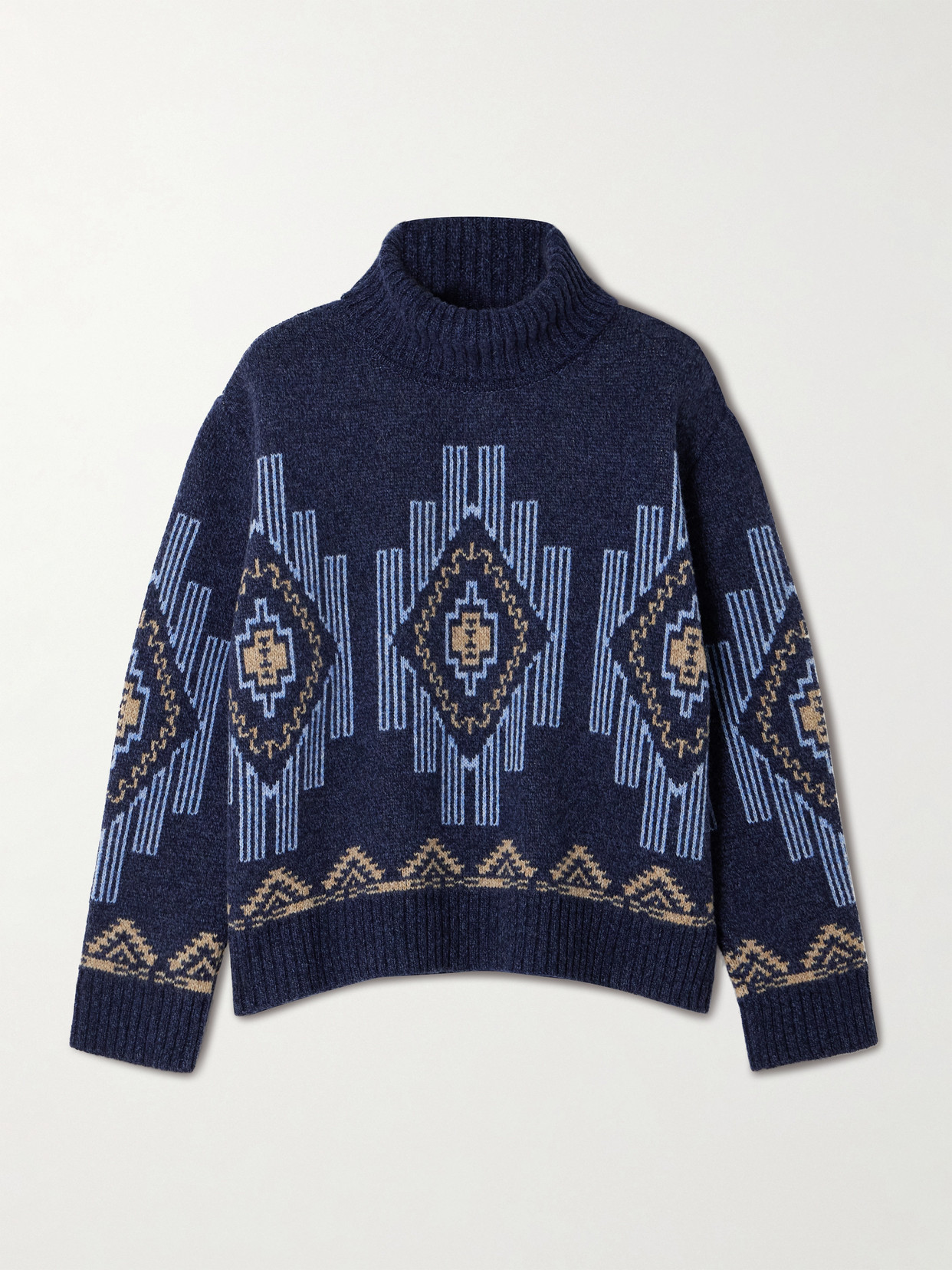 We Norwegians Kautokeino Jacquard-knit Wool-blend Sweater In Blue