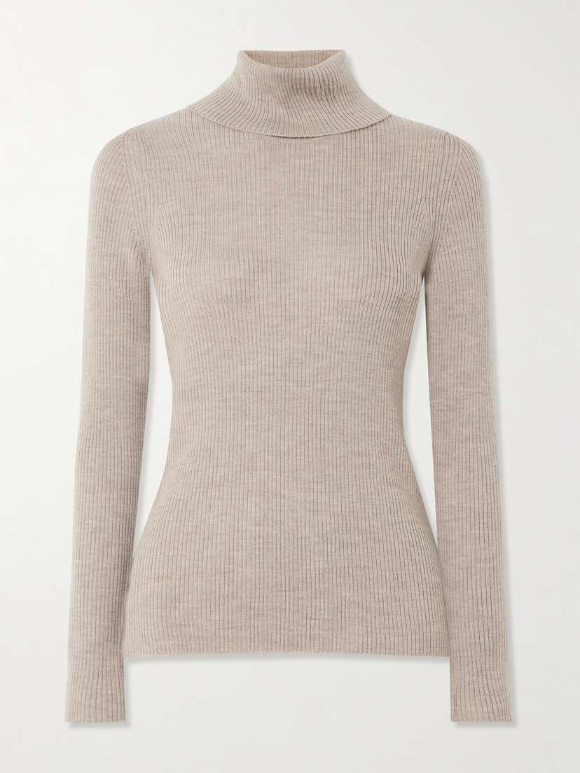 We Norwegians Geilo Ribbed Merino Wool Turtleneck Sweater