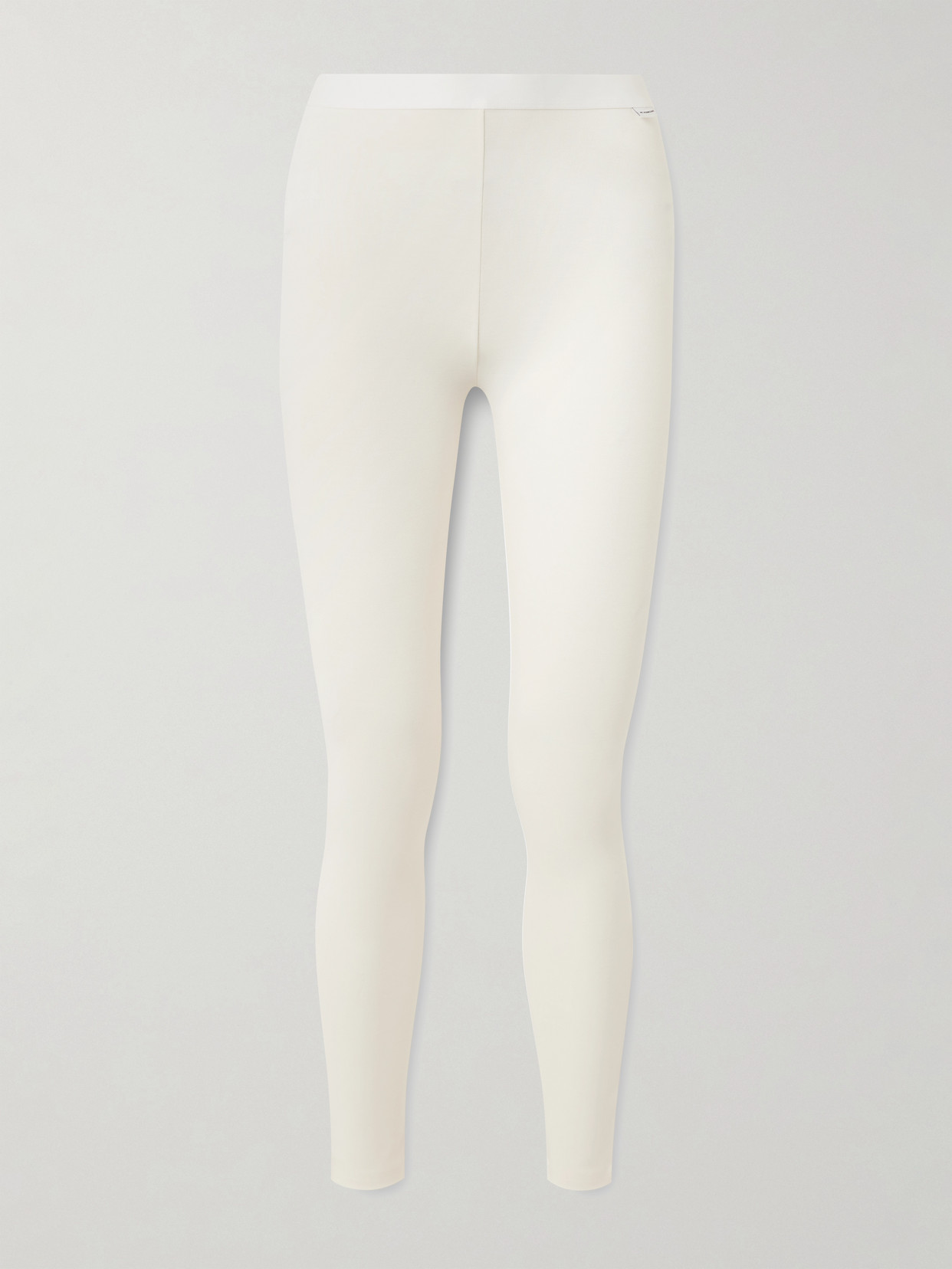 We Norwegians Bibi Printed Merino Wool-blend Piqué Leggings In White