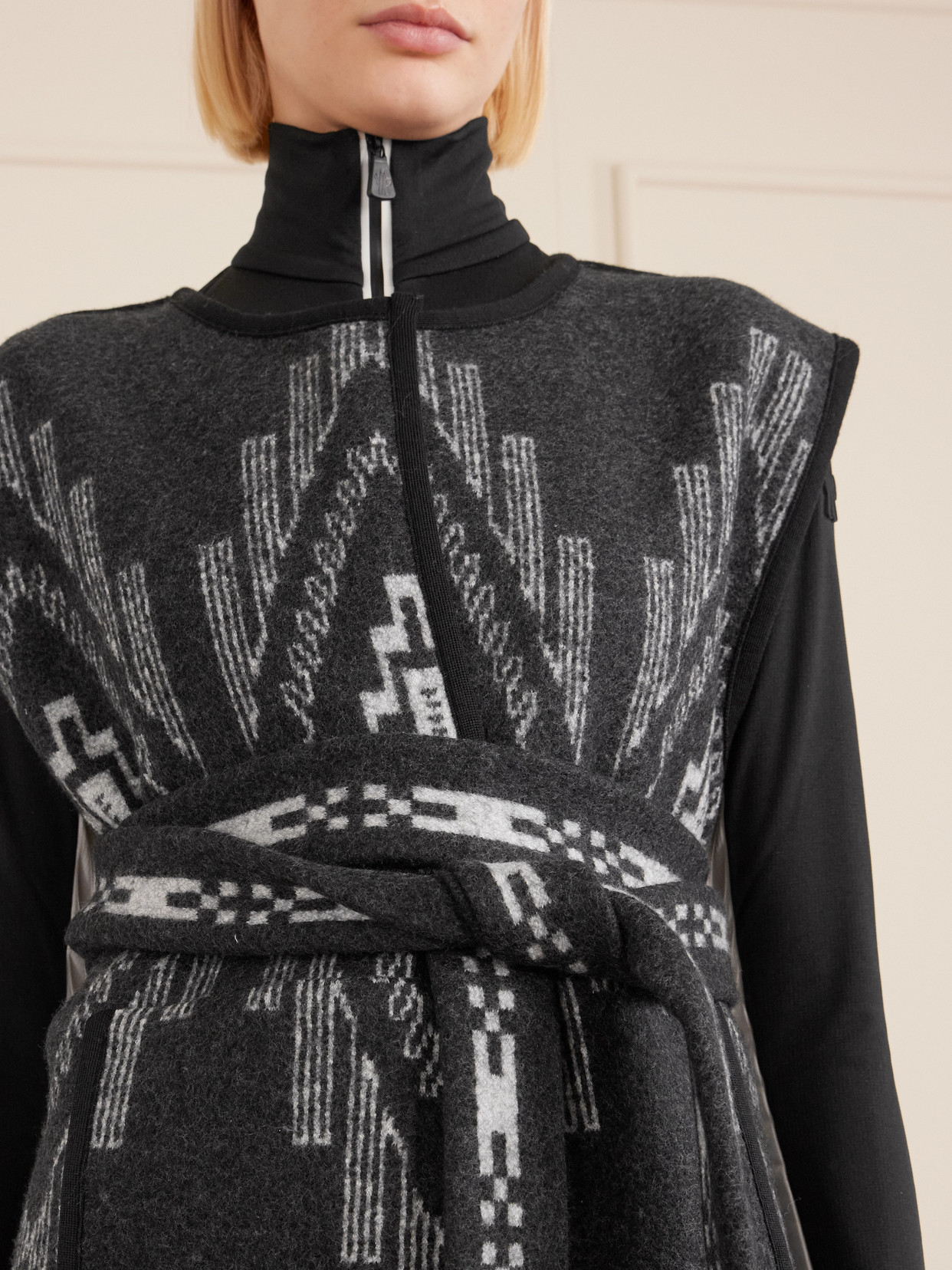 We Norwegians Kautokeino Belted Jacquard-knit Wool Vest In Black