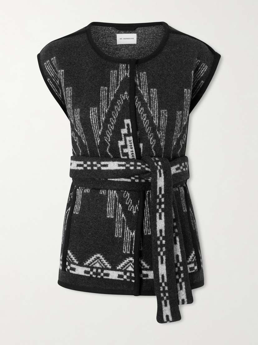 We Norwegians Kautokeino Belted Jacquard-knit Wool Vest