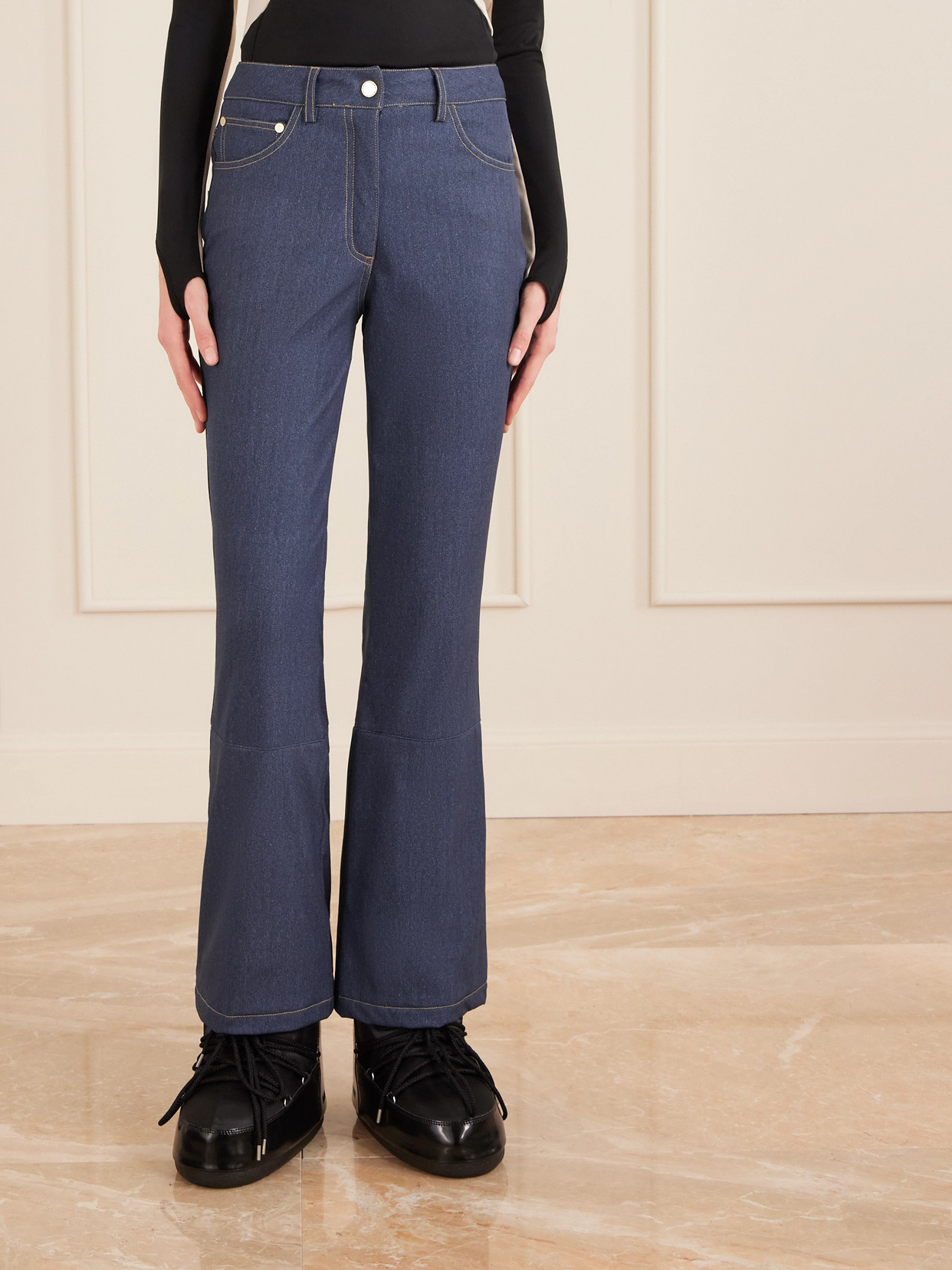 We Norwegians Western Flared Ski Pants In Blue