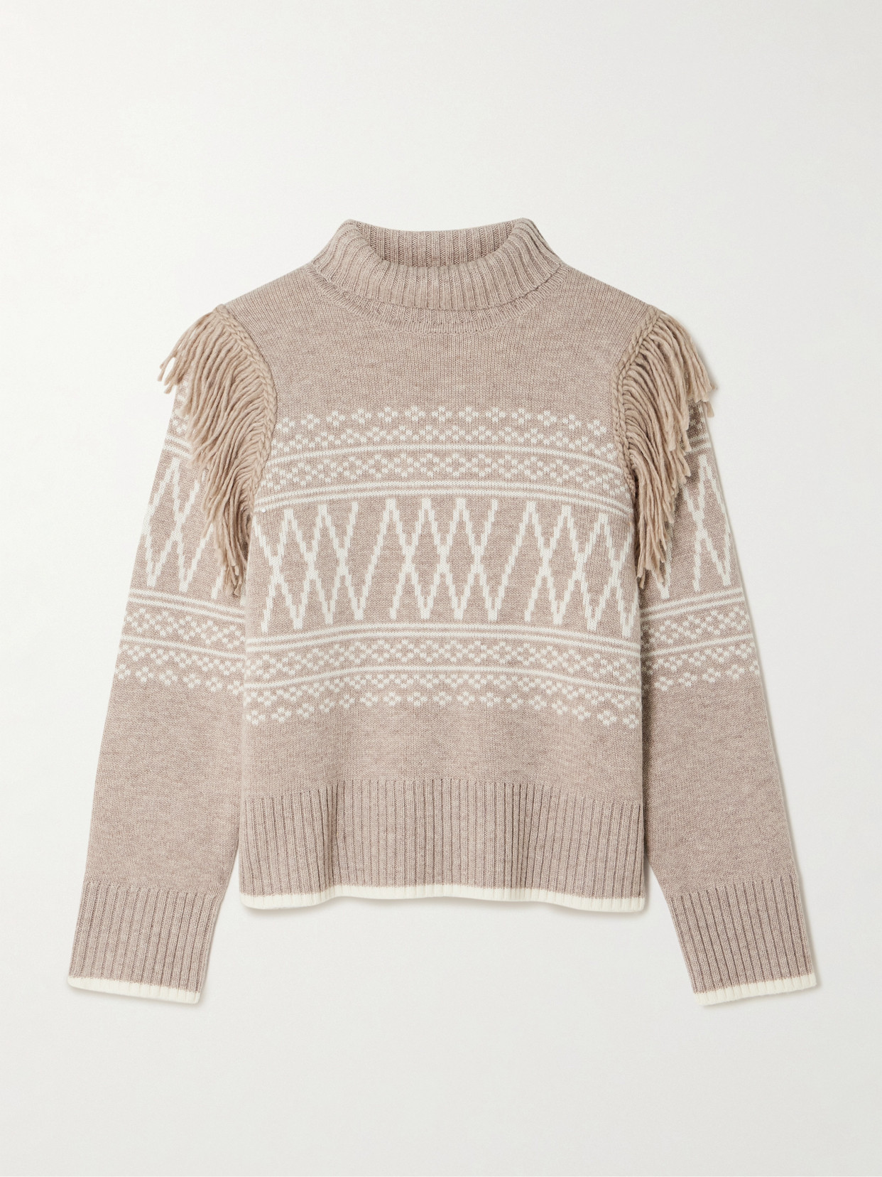 We Norwegians Setesdal Fringed Fair Isle Merino Wool And Cashmere-blend Sweater In Neutral