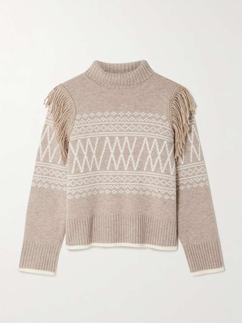 We Norwegians Setesdal Fringed Fair Isle Merino Wool And Cashmere-blend Sweater