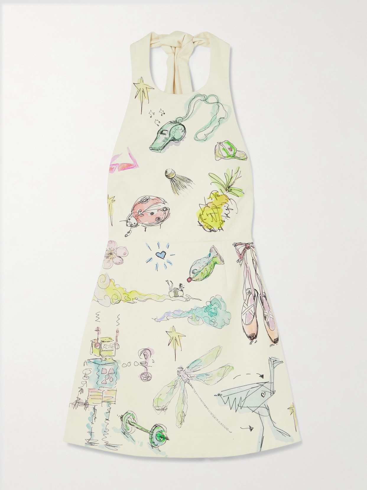 Alemais + Anouk Colantoni Court Organic Cotton-twill Halterneck Mini Dress