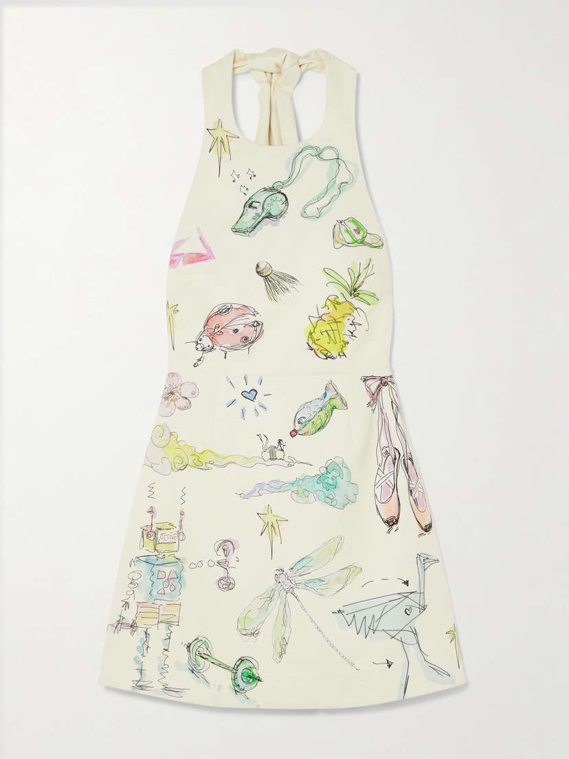 ALEMAIS + Anouk Colantoni Court Organic Cotton-twill Halterneck Mini Dress