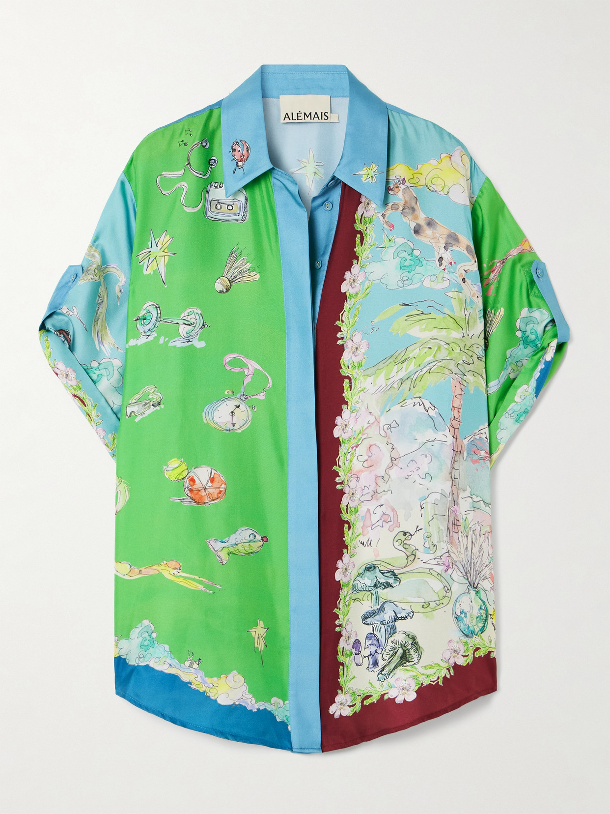 Alemais + Anouk Colantoni Daria Printed Silk-twill Shirt