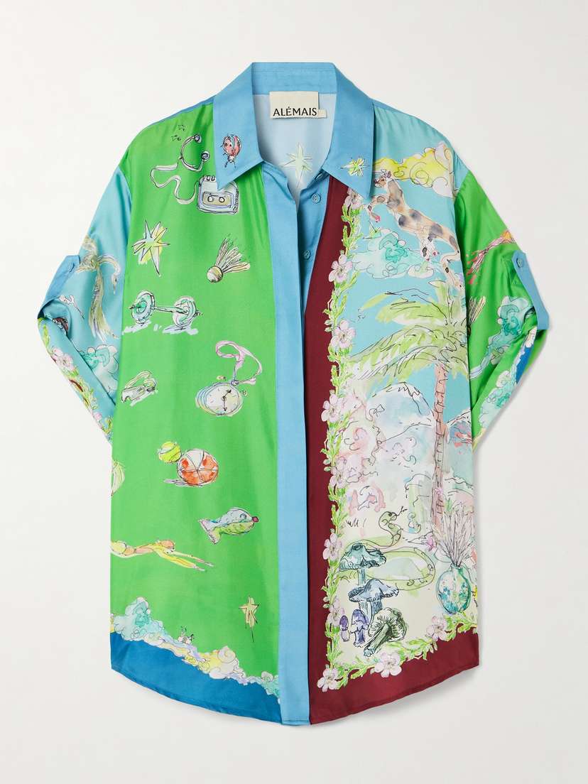ALEMAIS + Anouk Colantoni Daria Printed Silk-twill Shirt