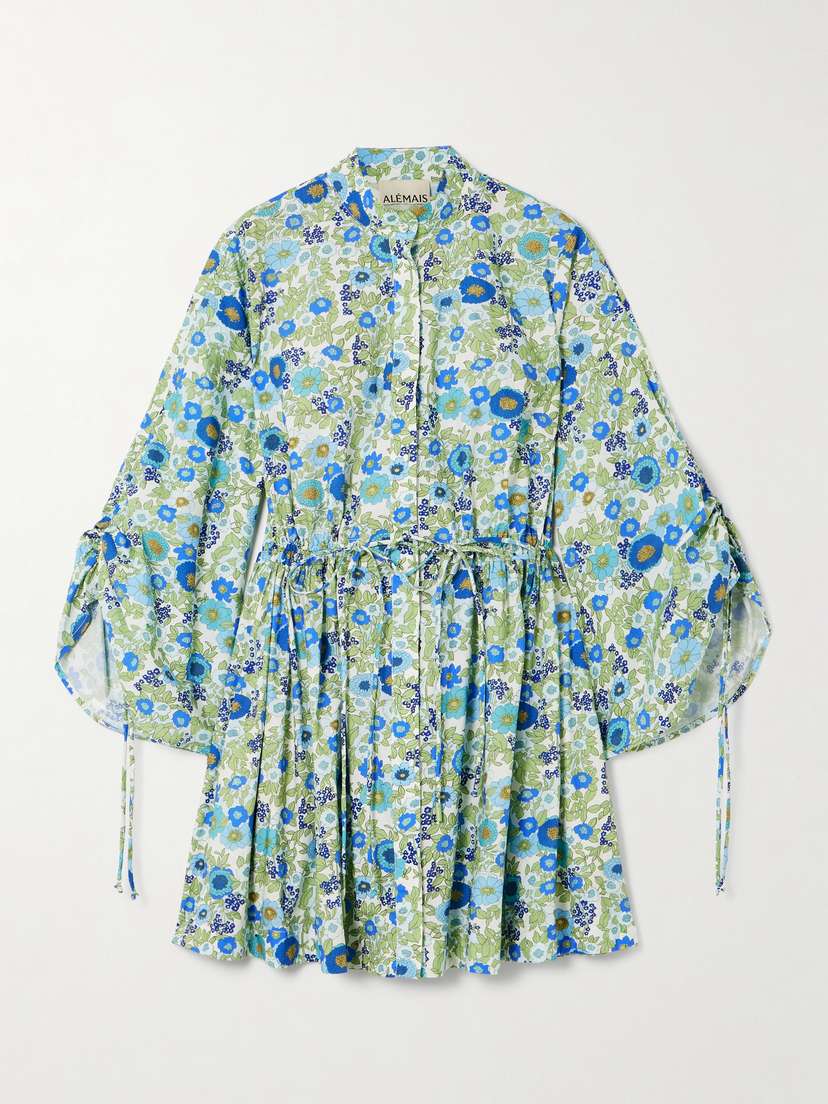 ALEMAIS Pam Floral-print Organic Cotton-poplin Mini Dress