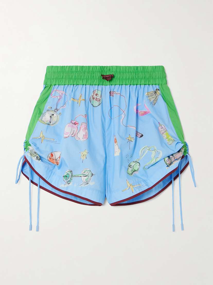 ALEMAIS + Anouk Colantoni Printed Organic Cotton-poplin Shorts
