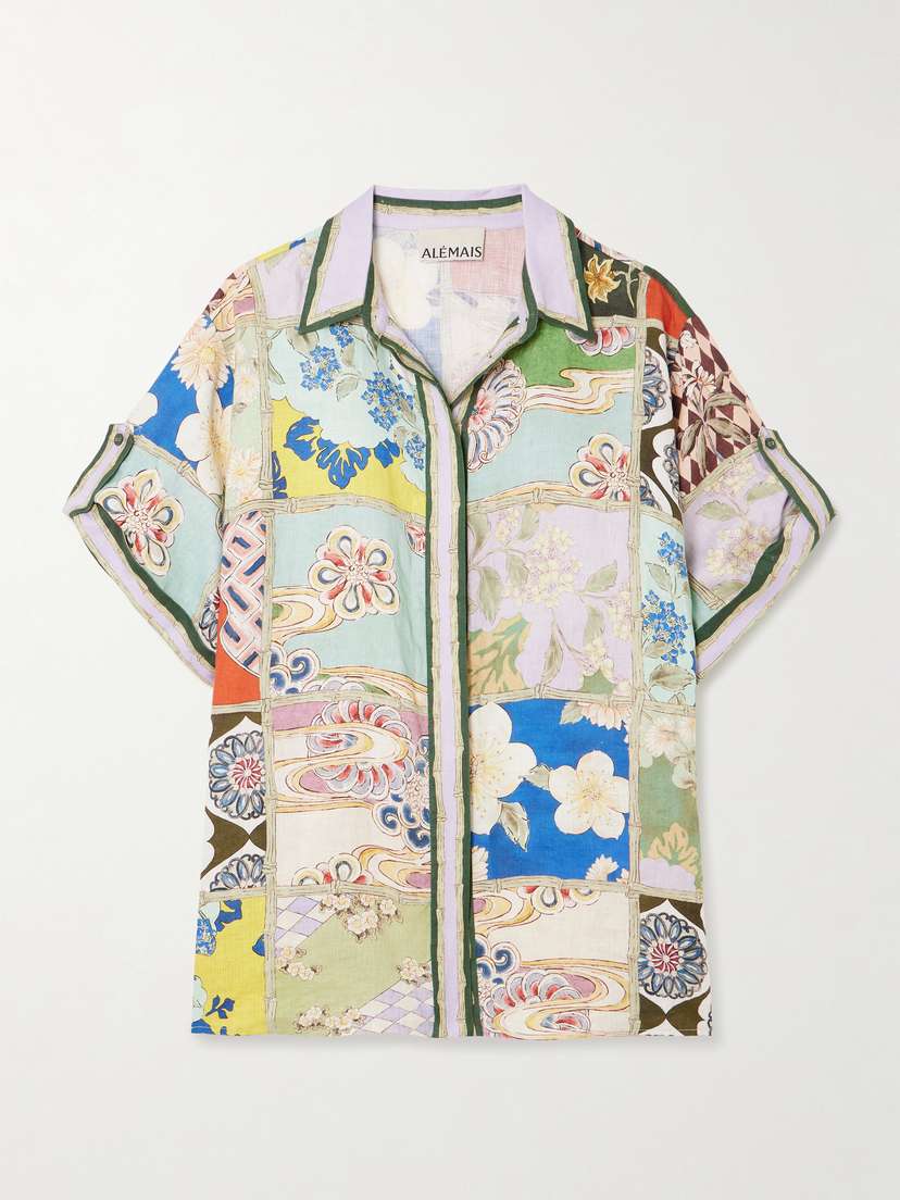 ALEMAIS Bianca Floral-print Linen Shirt