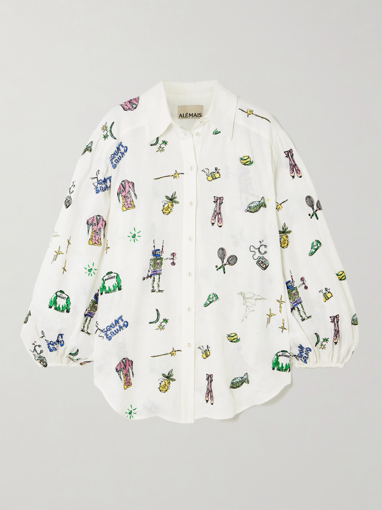 Alemais + Anouk Colantoni Play Embroidered Linen Shirt