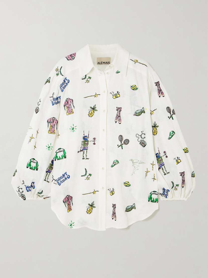 ALEMAIS + Anouk Colantoni Play Embroidered Linen Shirt
