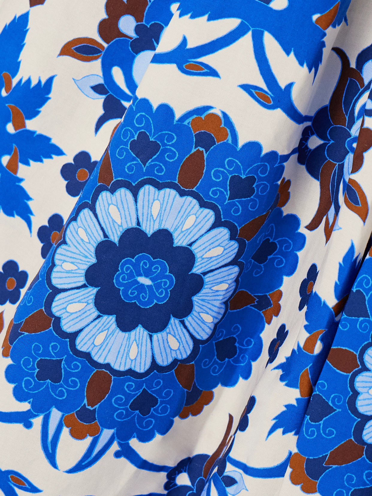 Cara Cara Tula Pleated Printed Cotton-poplin Maxi Dress In Blue