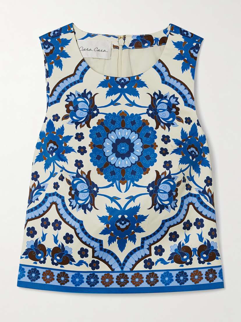 Cara Cara Mackenzie Printed Cotton-blend Tank