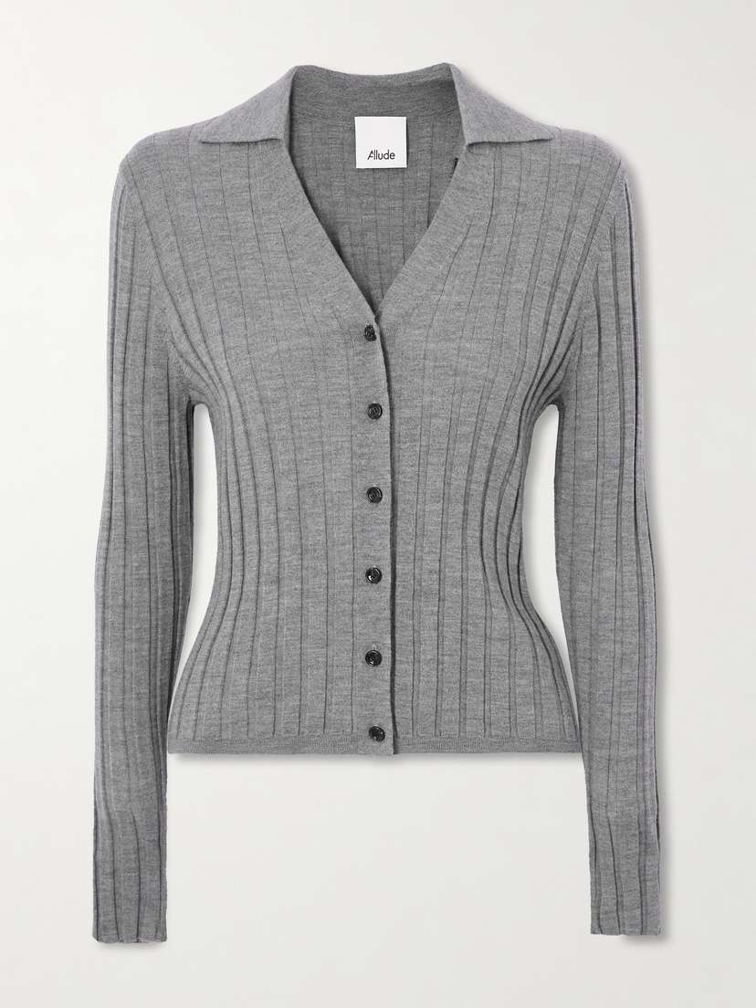 Allude Ribbed Wool Cardigan