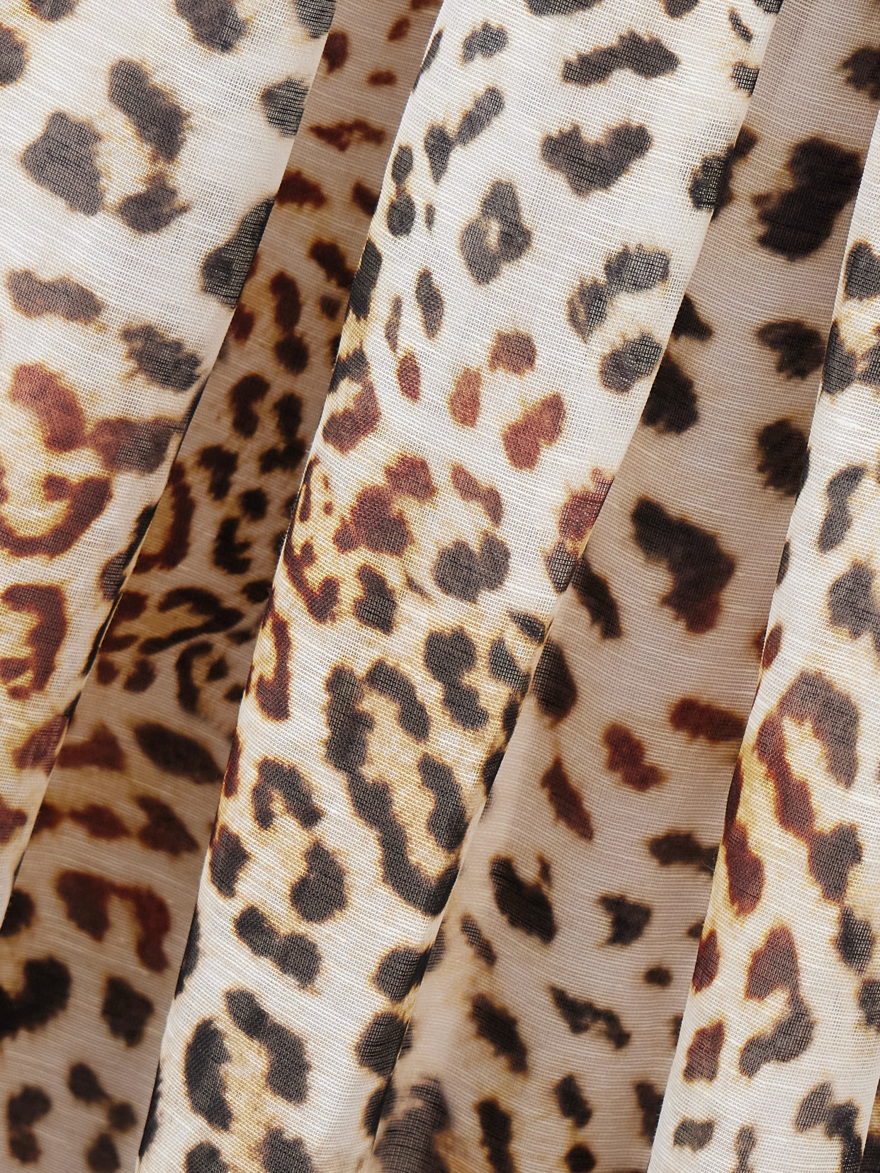 Cara Cara Alba Gathered Leopard-print Linen And Silk-blend Organza Midi Dress In Multi