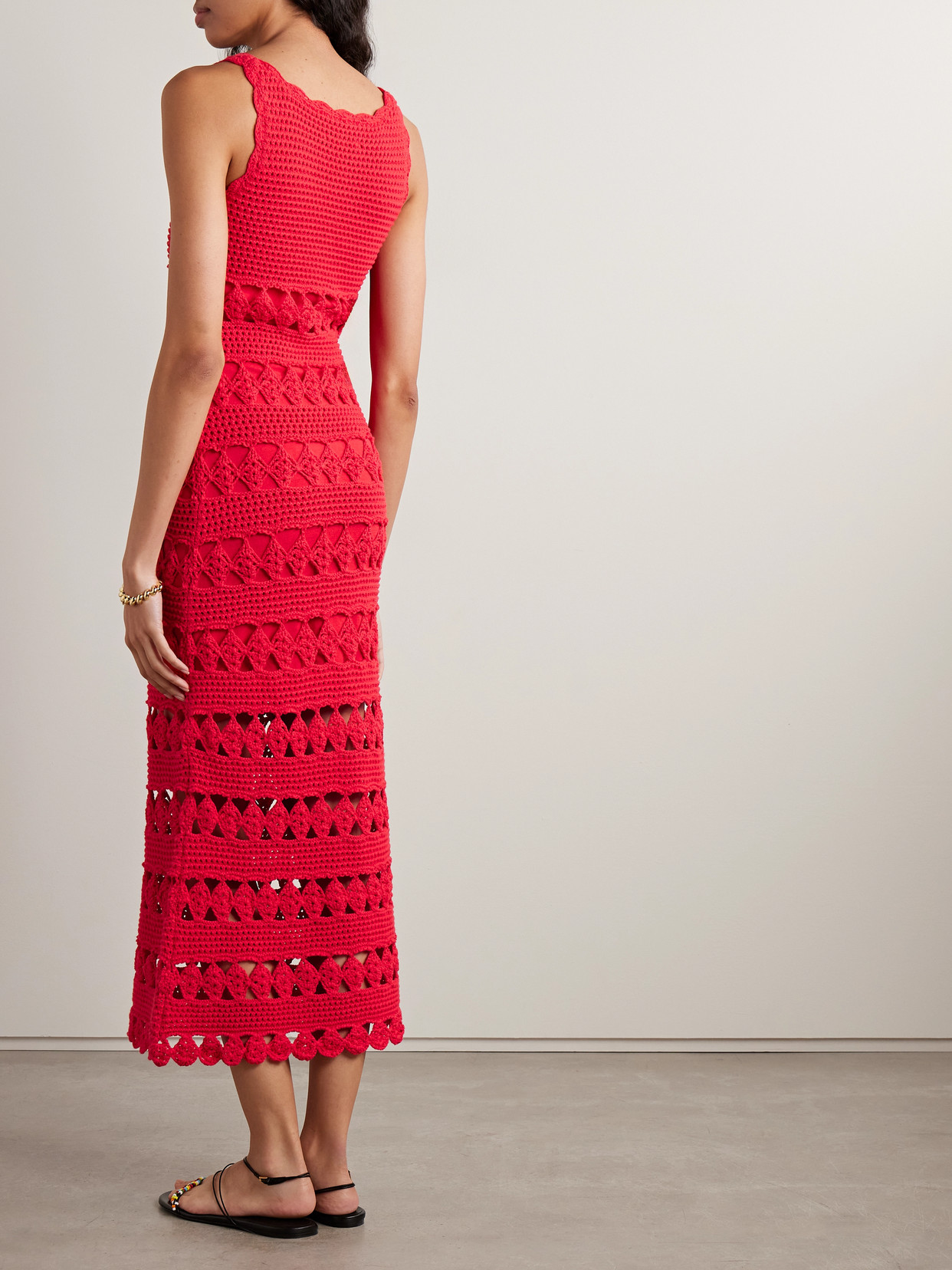 Cara Cara Joan Crocheted Cotton Midi Dress