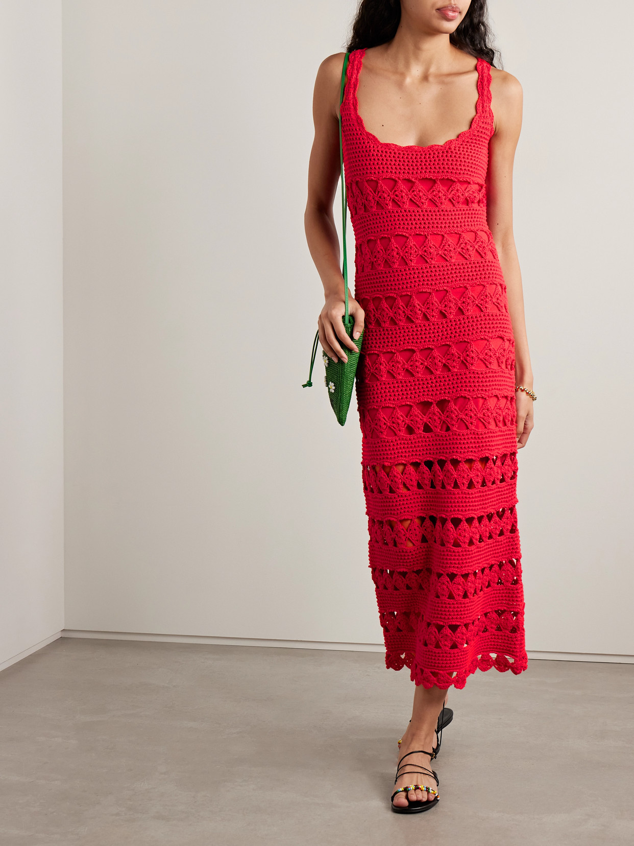 Cara Cara Joan Crocheted Cotton Midi Dress