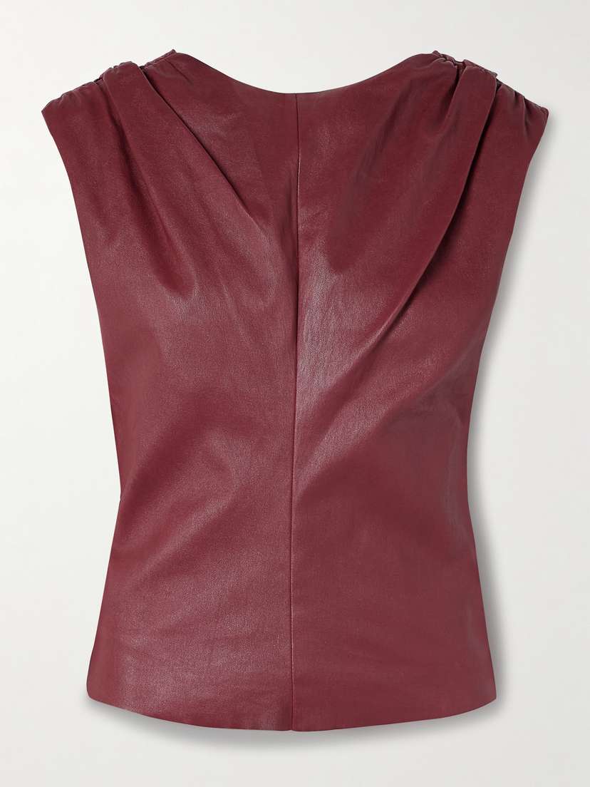 STOULS Dolores Gathered Leather Top