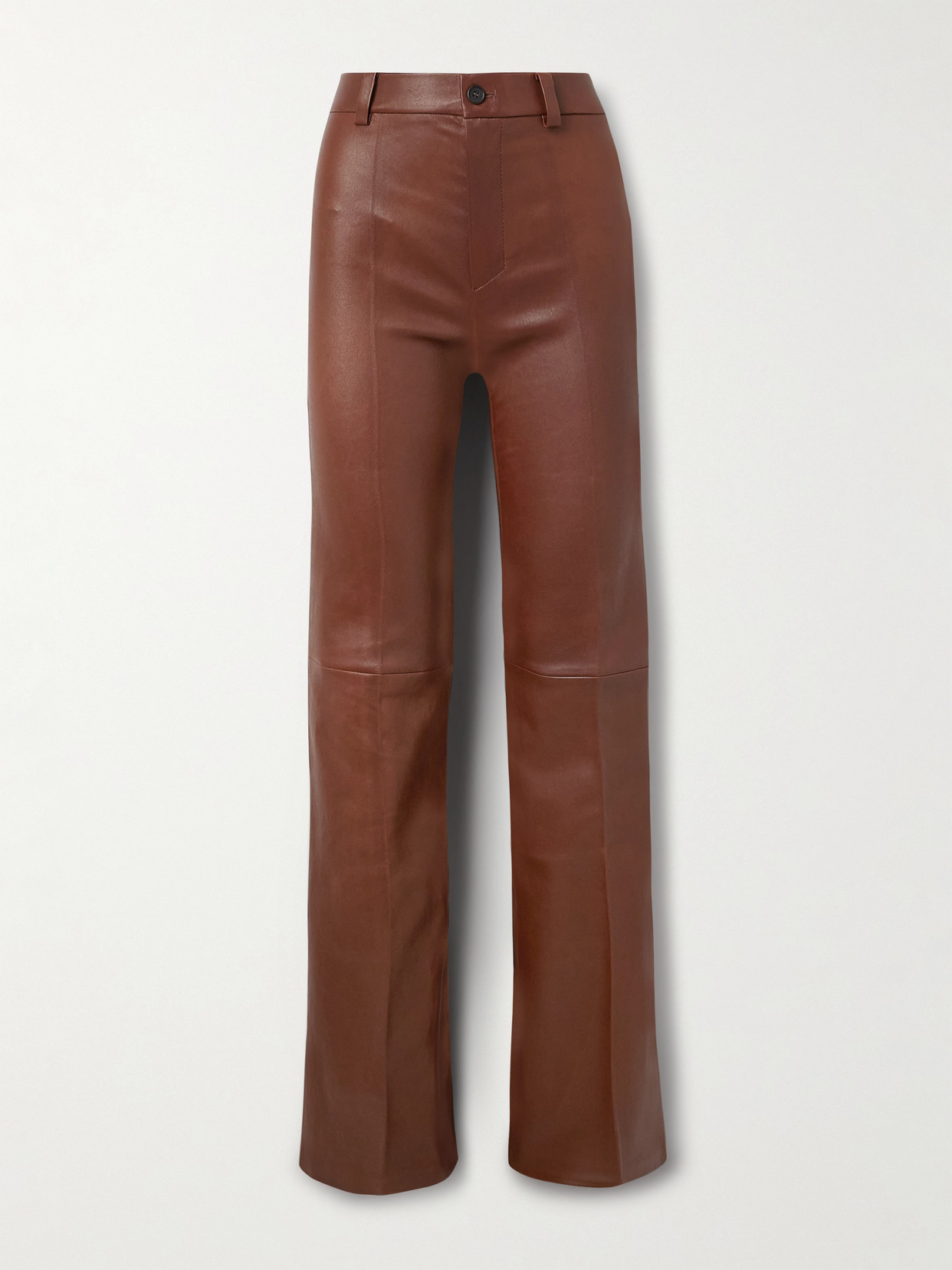 Stouls Lizzy Leather Flared Pants In Brown